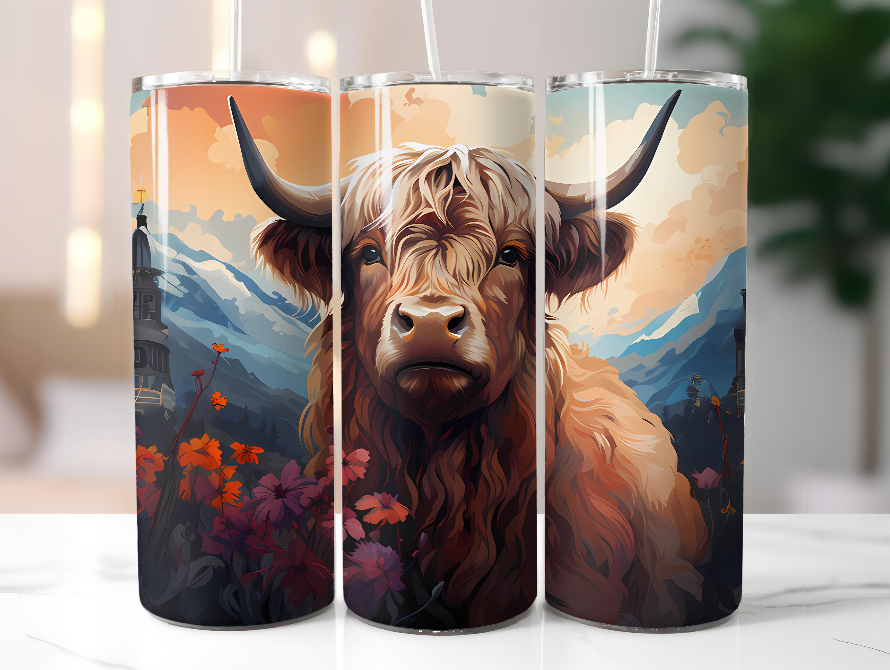 Highland Cow 4 Tumbler Wrap - CraftNest