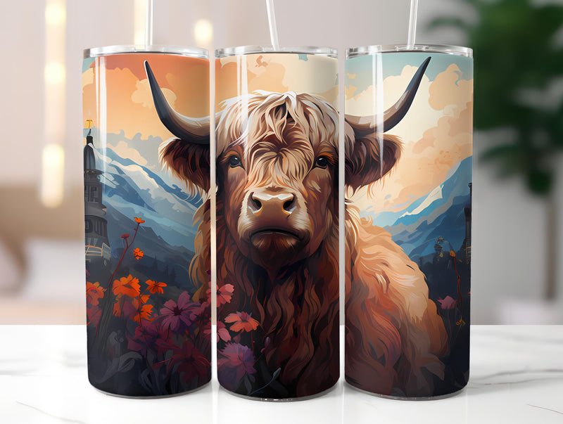 Highland Cow 4 Tumbler Wrap - CraftNest