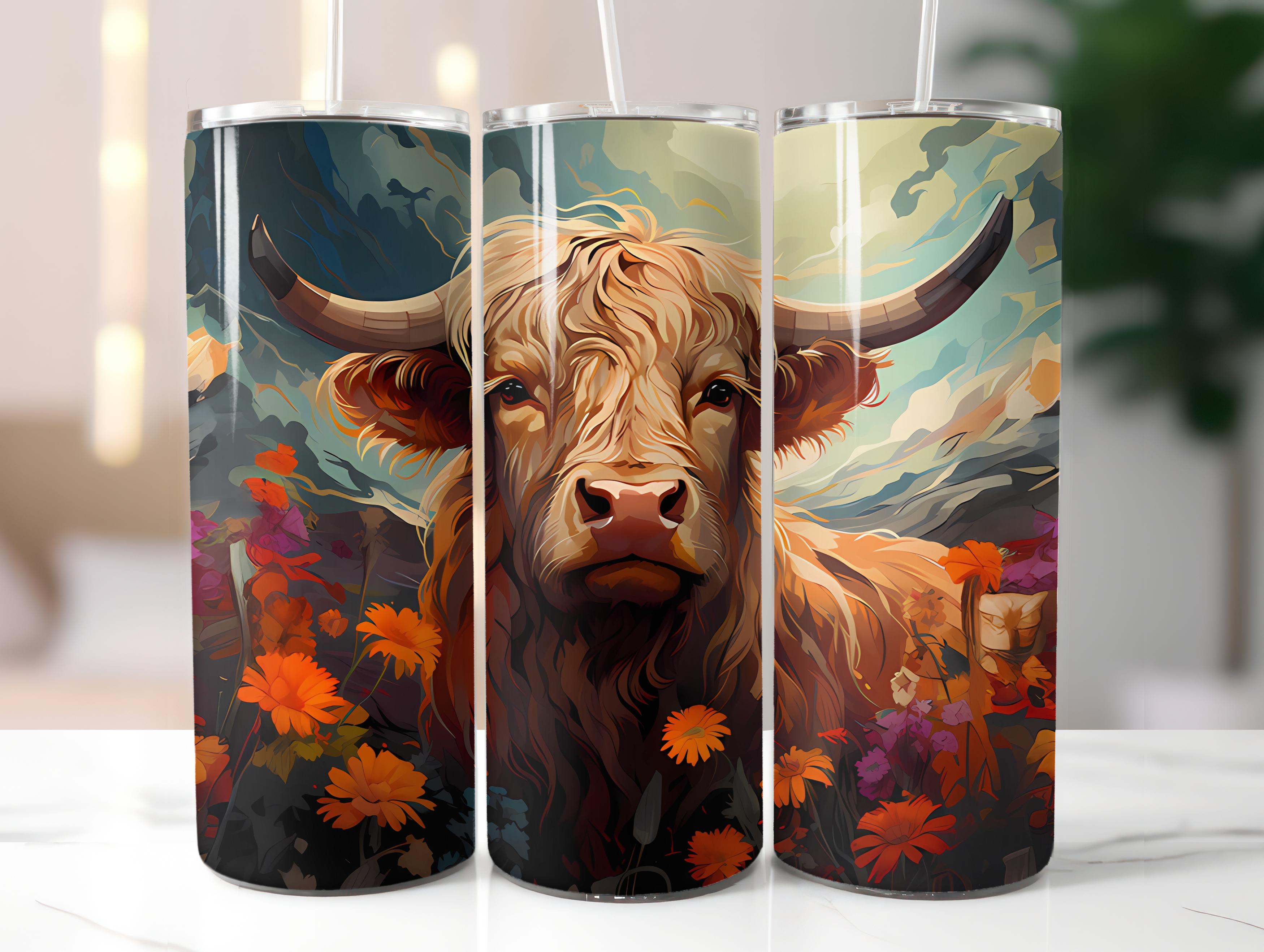 Highland Cow 3 Tumbler Wrap - CraftNest
