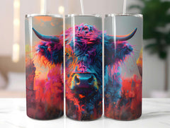 Highland Cow Summer 2 Tumbler Wrap - CraftNest - Digital Crafting and Art