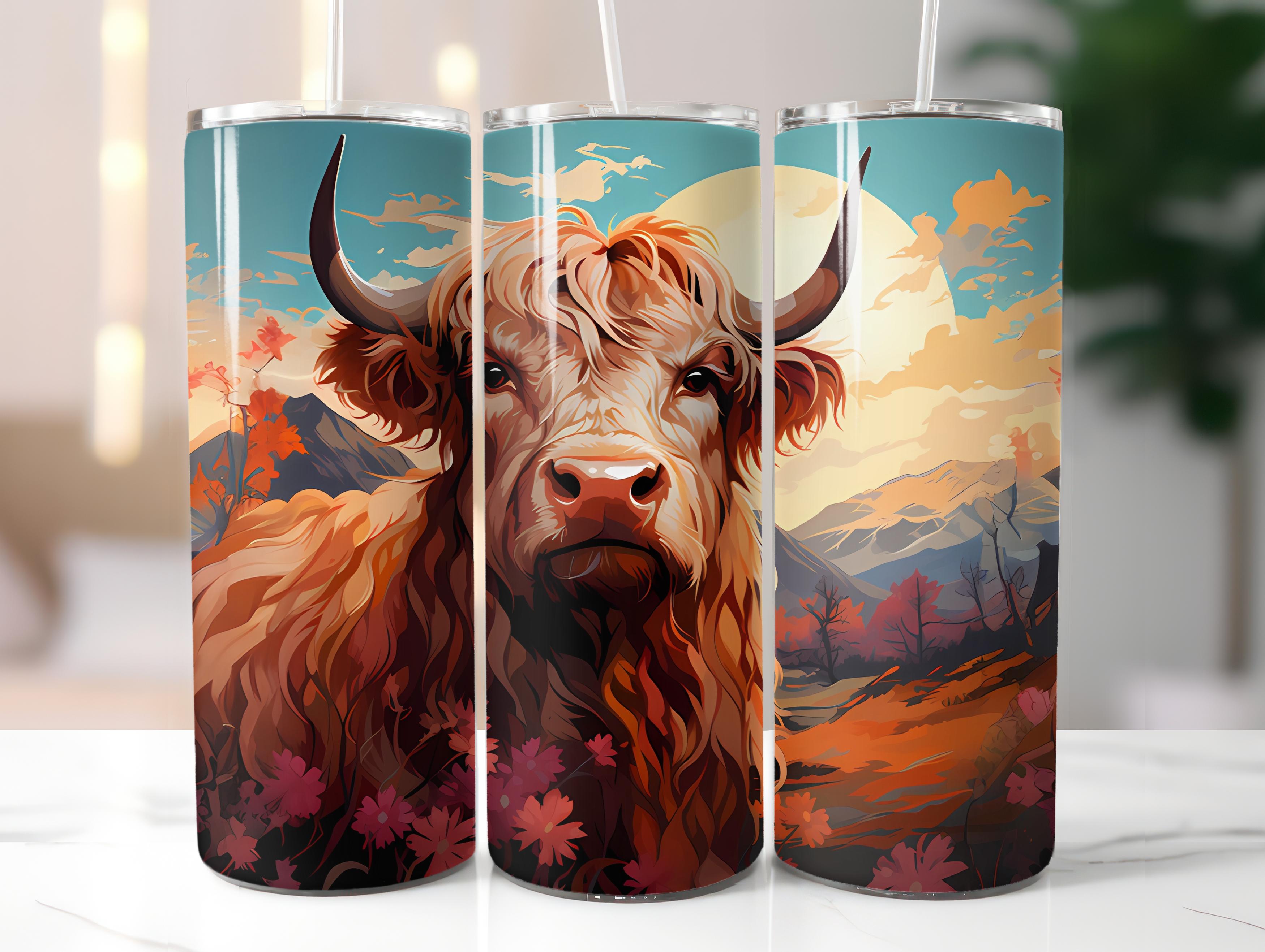 Highland Cow 4 Tumbler Wrap - CraftNest