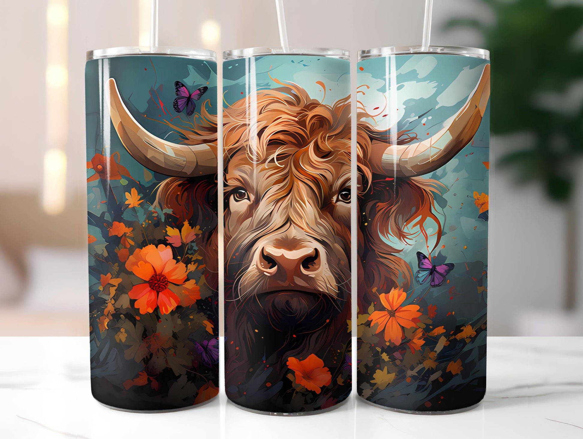 Highland Cow 3 Tumbler Wrap - CraftNest