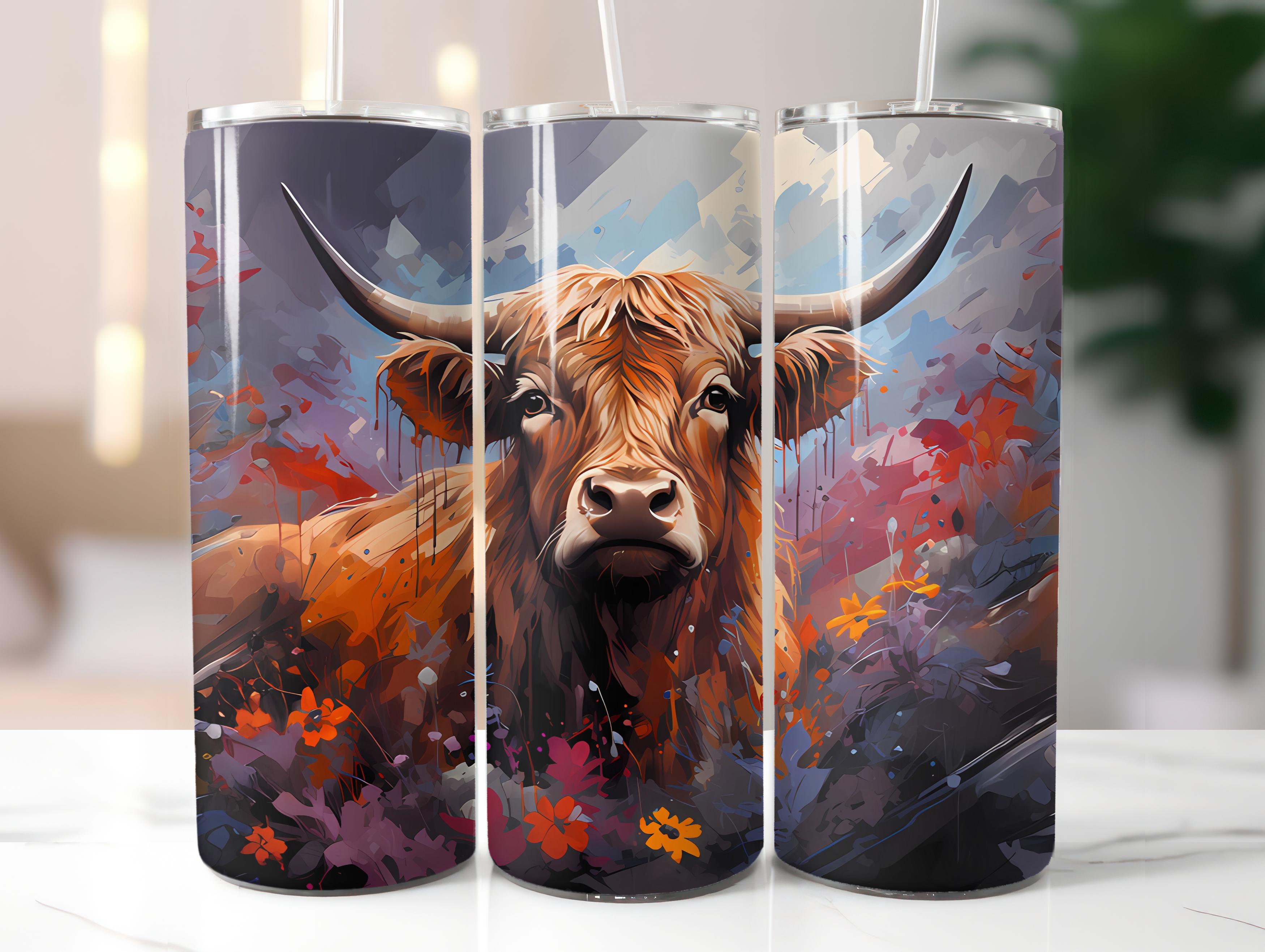 Highland Cow 4 Tumbler Wrap - CraftNest