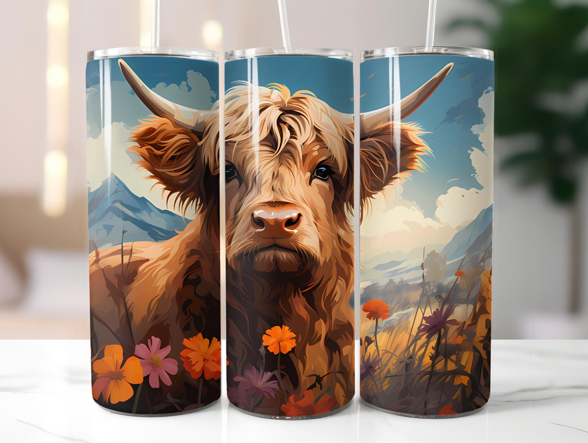 Highland Cow 4 Tumbler Wrap - CraftNest