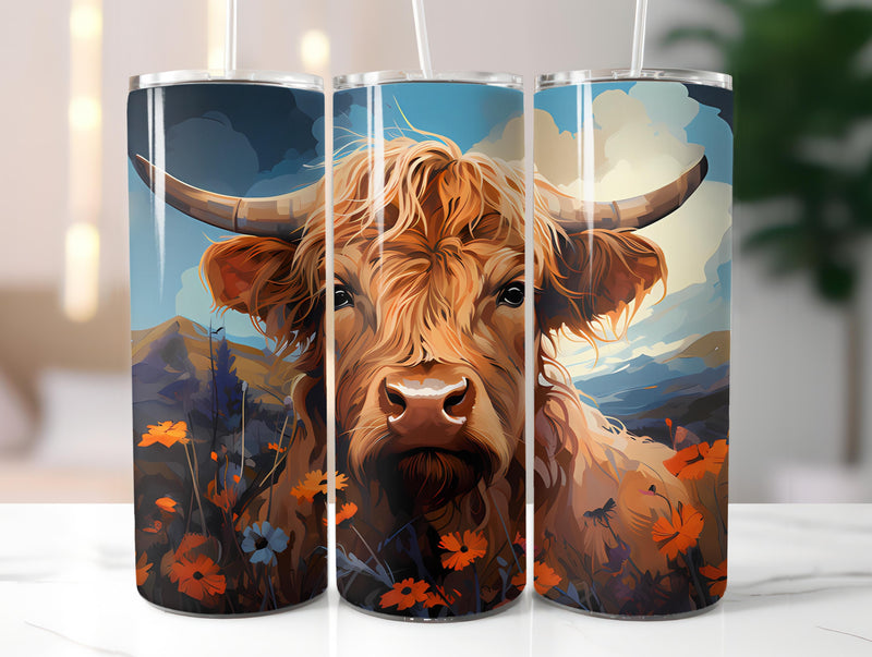Highland Cow 3 Tumbler Wrap - CraftNest