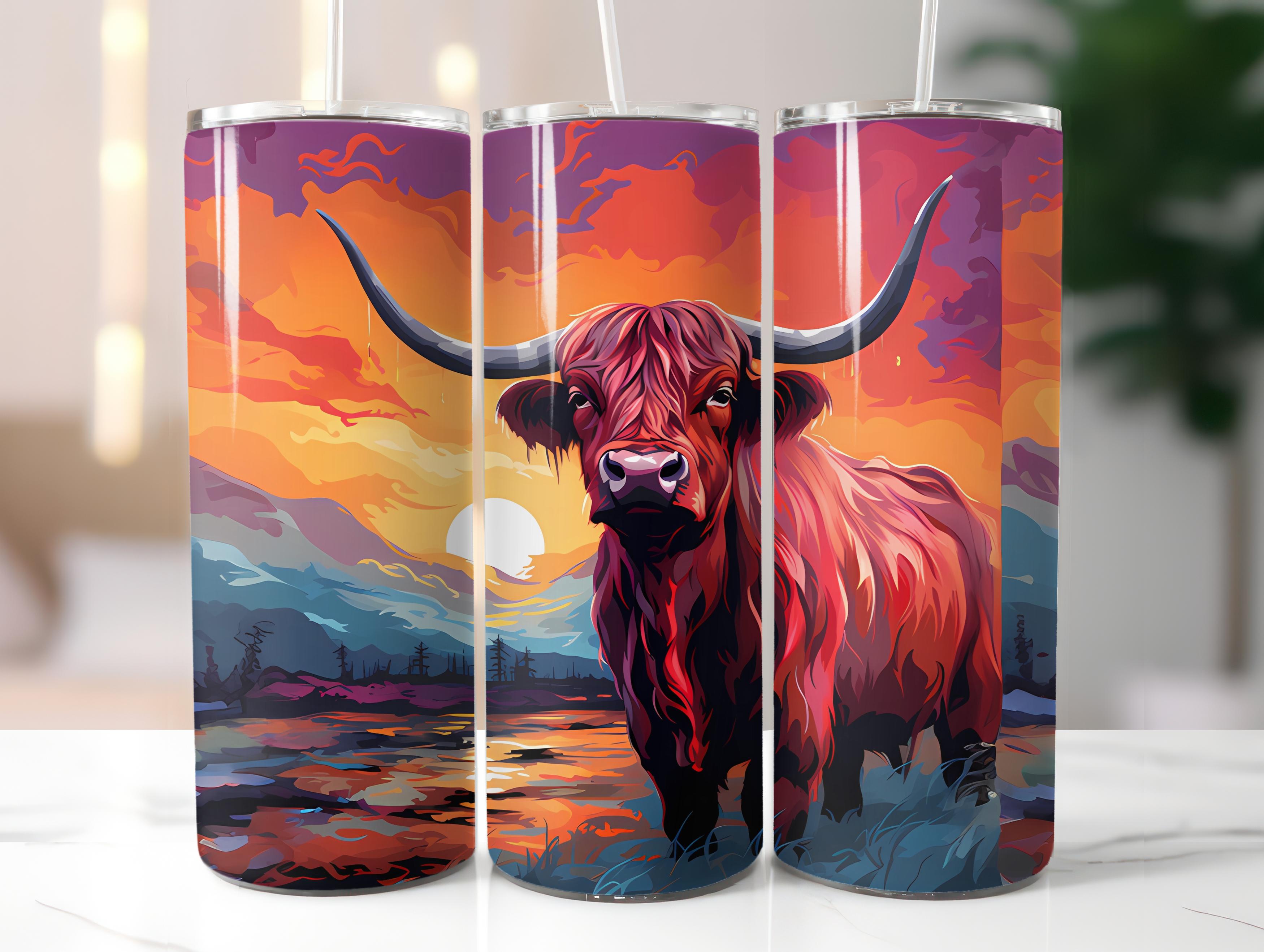 Highland Cow 4 Tumbler Wrap - CraftNest