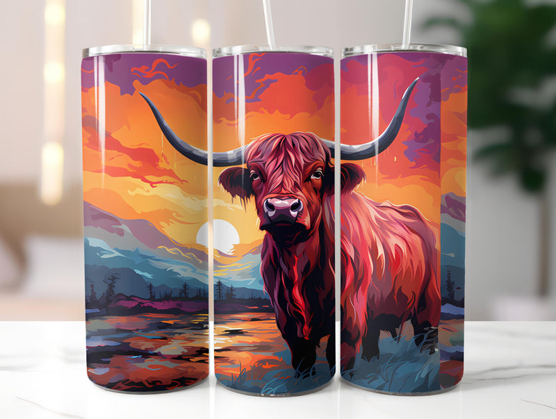 Highland Cow 4 Tumbler Wrap - CraftNest