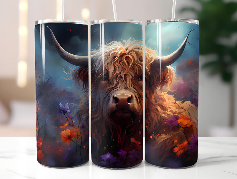 Highland Cow 3 Tumbler Wrap - CraftNest