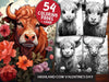 Highland Cow Valentines Day Coloring Books