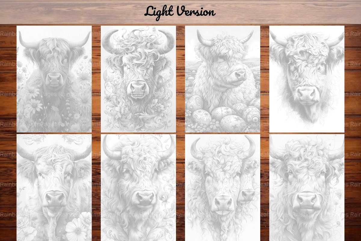 Highland Cow Easter Coloring Books - CraftNest