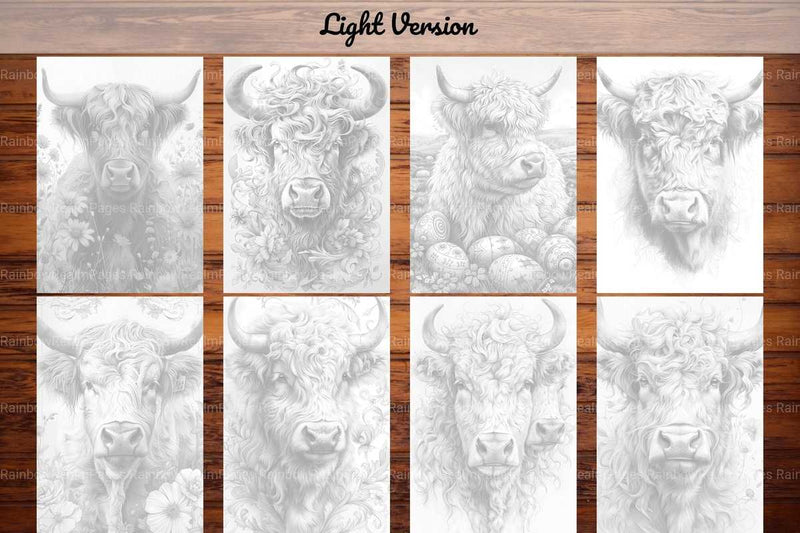 Highland Cow Easter Coloring Books - CraftNest