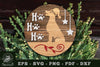 Ho Ho Dog Round Laser Cut Sign Clipart Bundle