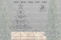 Ho Ho Ho Christmas Tree Laser Cut Home Decor Clipart Bundle - CraftNest - Digital Crafting and Art