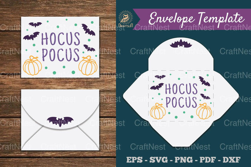 Hocus Pocus Envelope Template SVG Bundle - CraftNest - Digital Crafting and Art