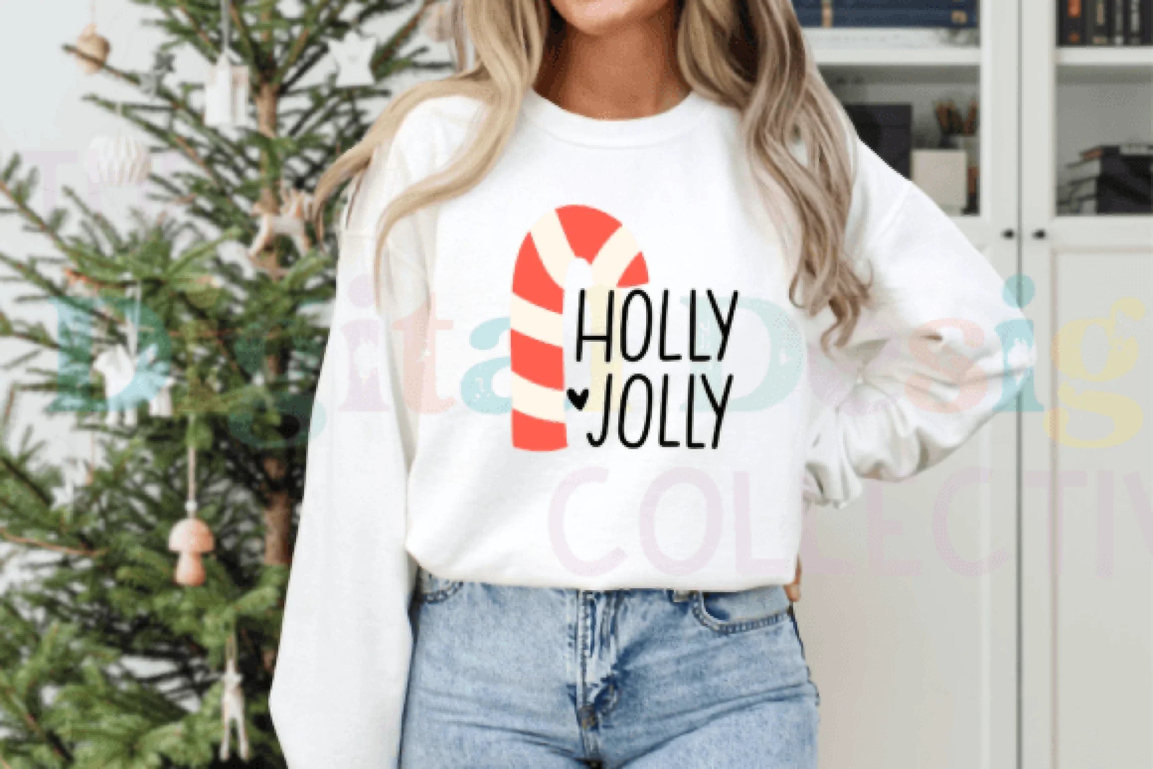 Holly Jolly Candy Cane T-Shirt Design Bundle - CraftNest - Digital Crafting and Art