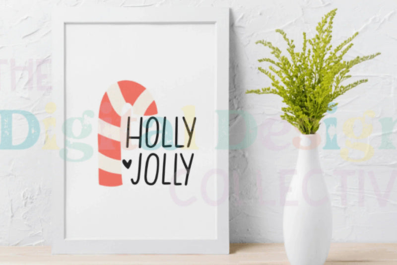 Holly Jolly Candy Cane T-Shirt Design Bundle - CraftNest - Digital Crafting and Art