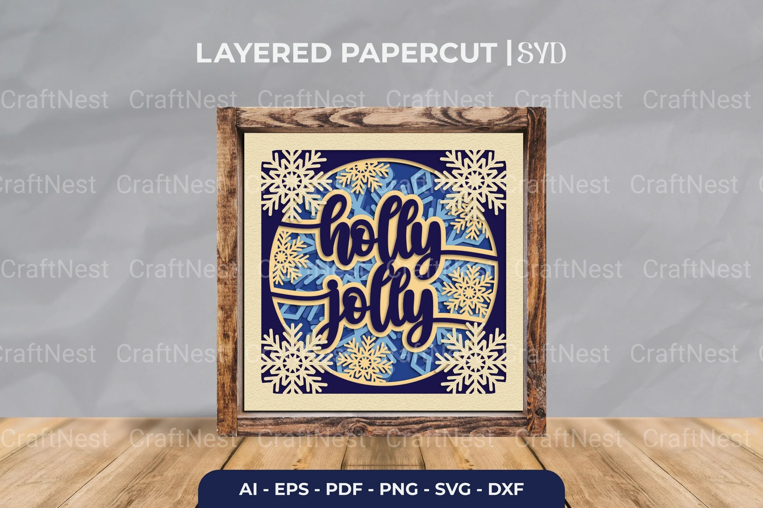 Holly Jolly 3D Shadow Box SVG Bundle - CraftNest - Digital Crafting and Art