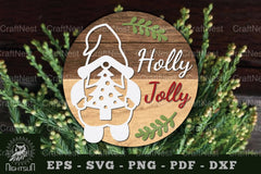 Holly Jolly Laser Cut Sign Design Bundle - CraftNest - Digital Crafting and Art