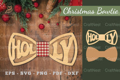 Holly Laser Cut Bowtie Clipart Bundle - CraftNest - Digital Crafting and Art