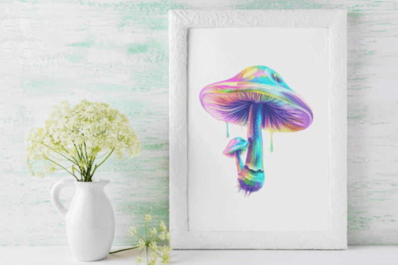 Holographic Iridescent Mushroom Clipart Bundle - CraftNest - Digital Crafting and Art