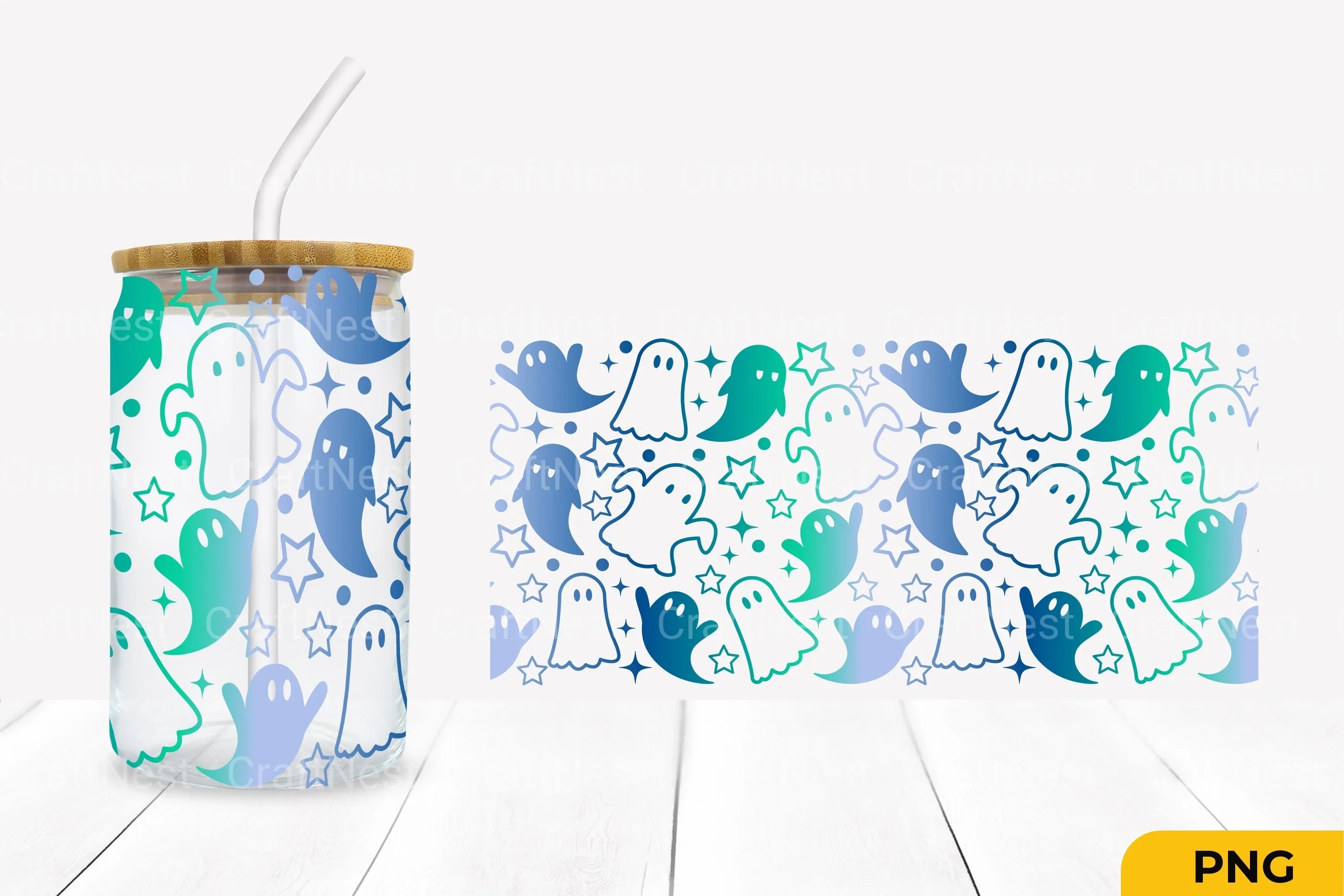 Holographic Halloween Glass Can Clipart Bundle - CraftNest - Digital Crafting and Art