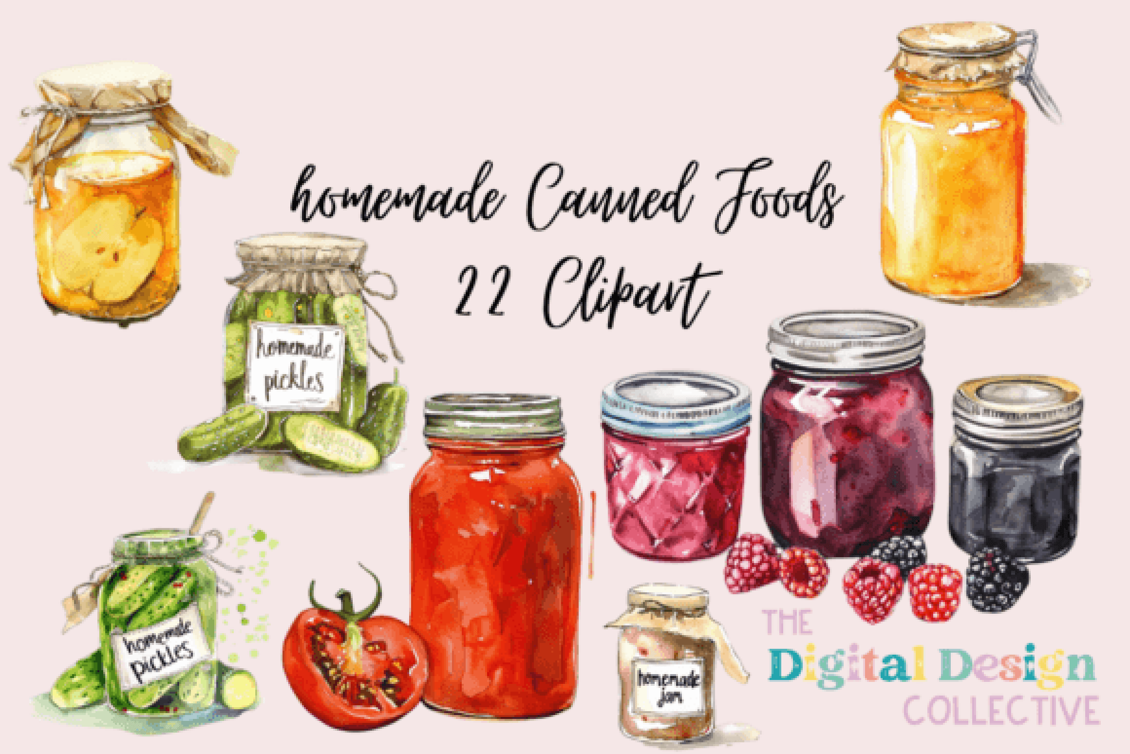 Ultimate Homemade Canned Foods Clipart Bundle - CraftNest - Digital Crafting and Art