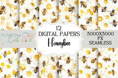 Honey Bees Seamless Digital Paper - CraftNest - Digital Crafting and Art