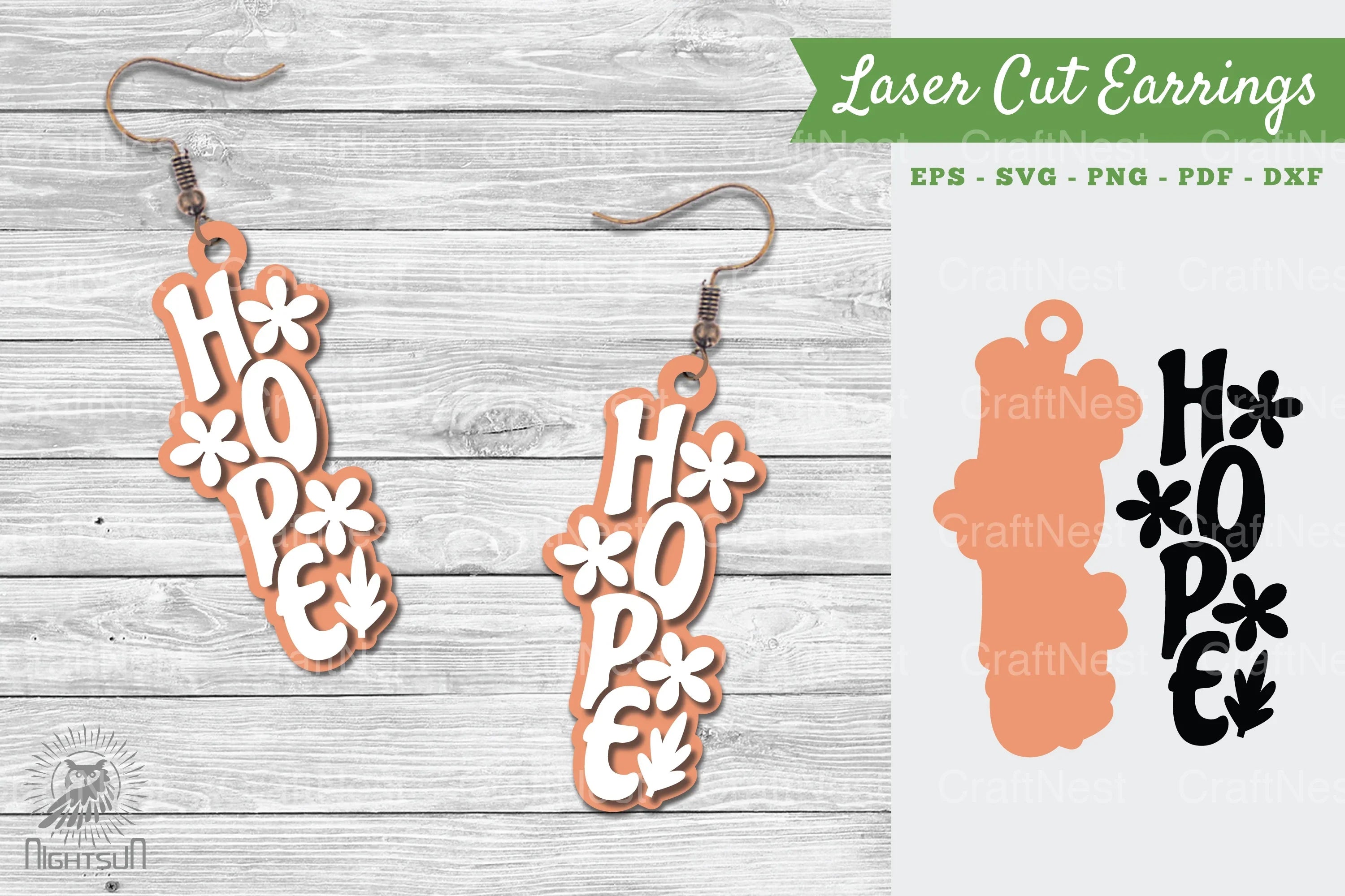 Hope Laser Cut Earrings Clipart Bundle - CraftNest - Digital Crafting and Art