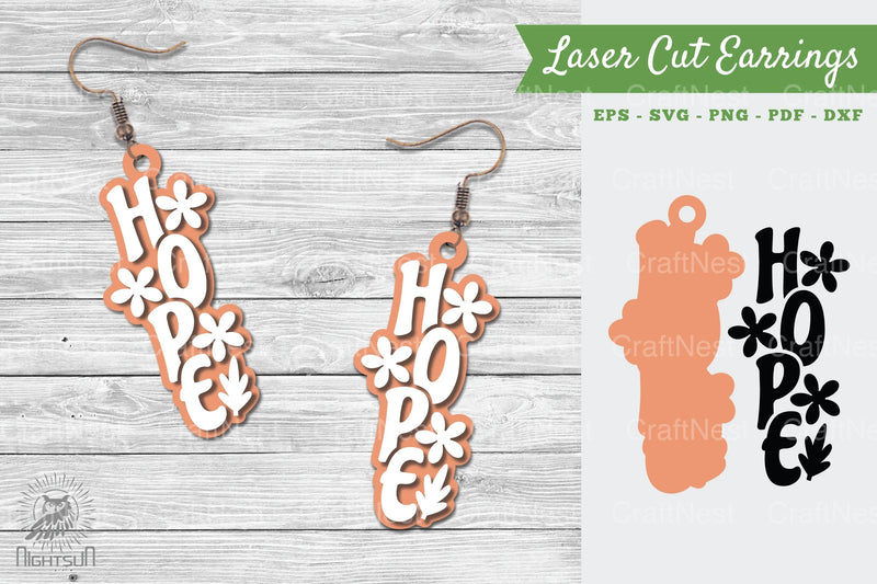 Hope Laser Cut Earrings Clipart Bundle - CraftNest - Digital Crafting and Art