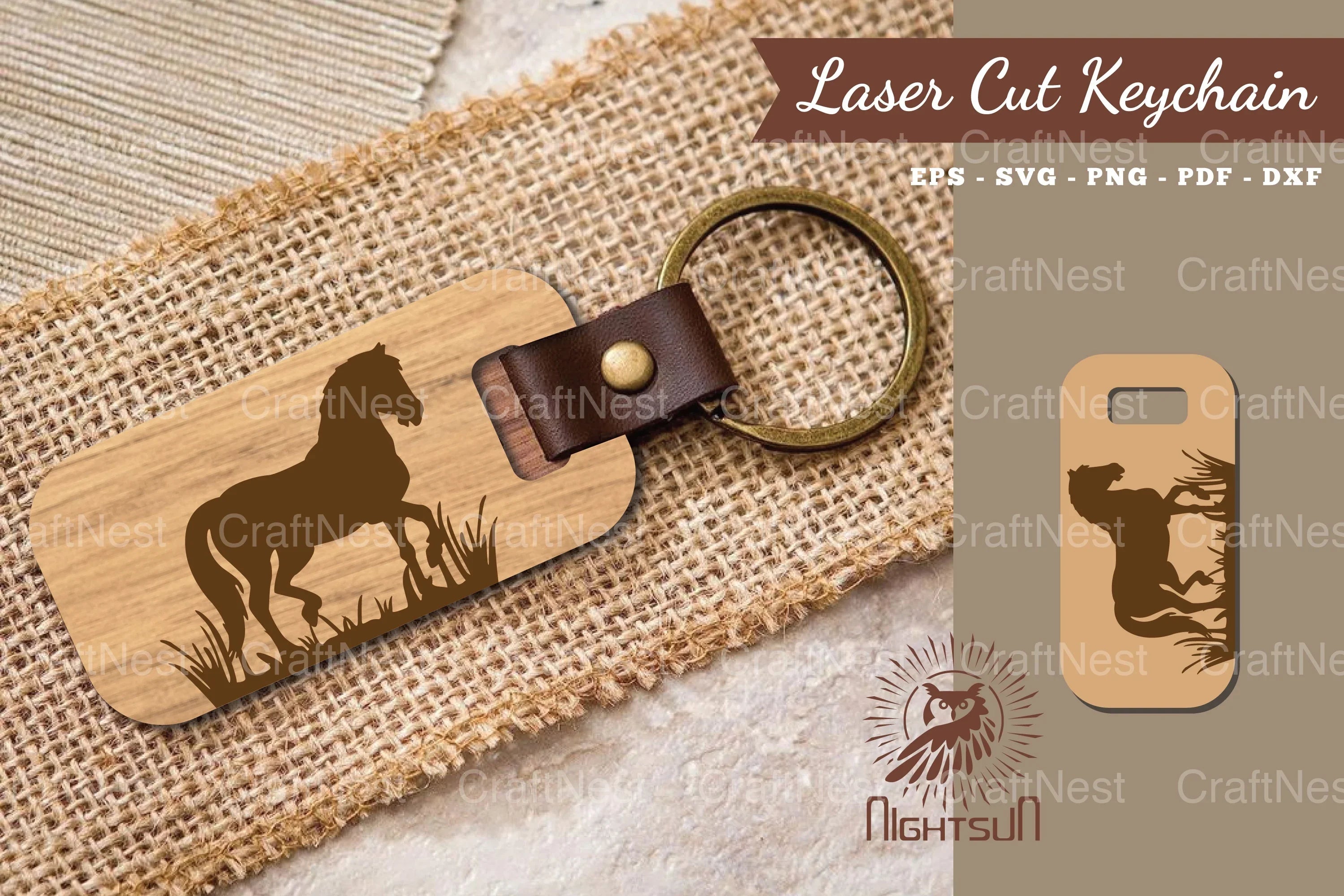 Horse Laser Cut Keychain SVG Bundle - CraftNest - Digital Crafting and Art