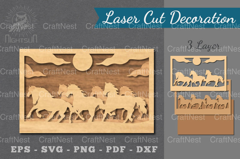 Horse Riding Laser Cut Decoration Clipart Bundle - CraftNest - Digital Crafting and Art