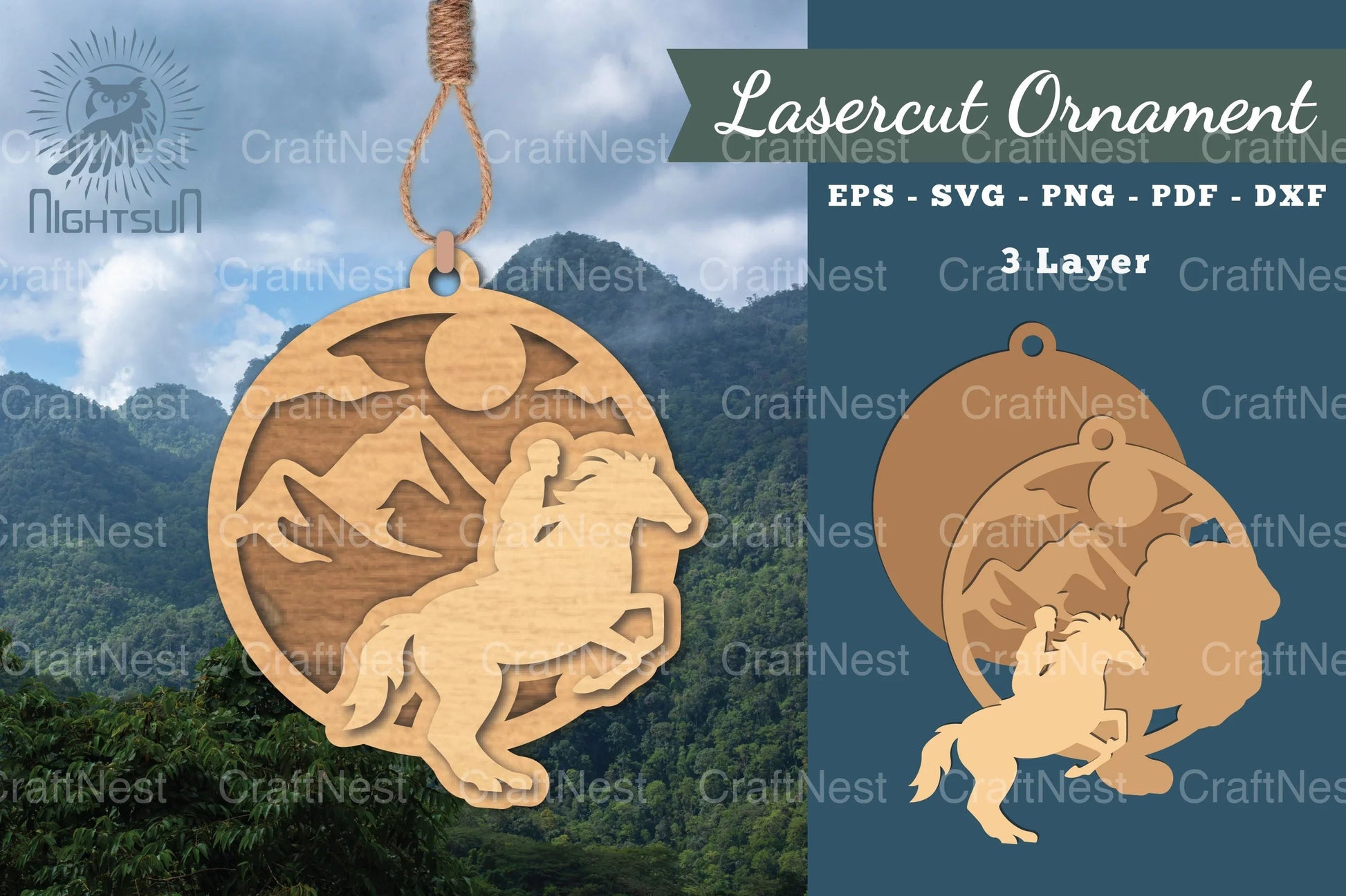 Horse Riding Laser Cut Ornament Clipart Bundle - CraftNest - Digital Crafting and Art