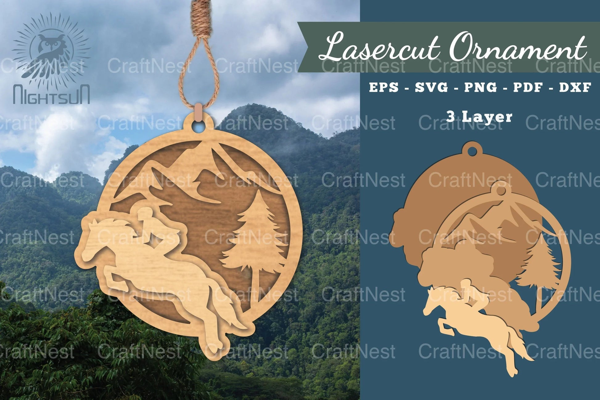 Horse Riding Laser Cut Ornament Clipart Bundle - CraftNest - Digital Crafting and Art