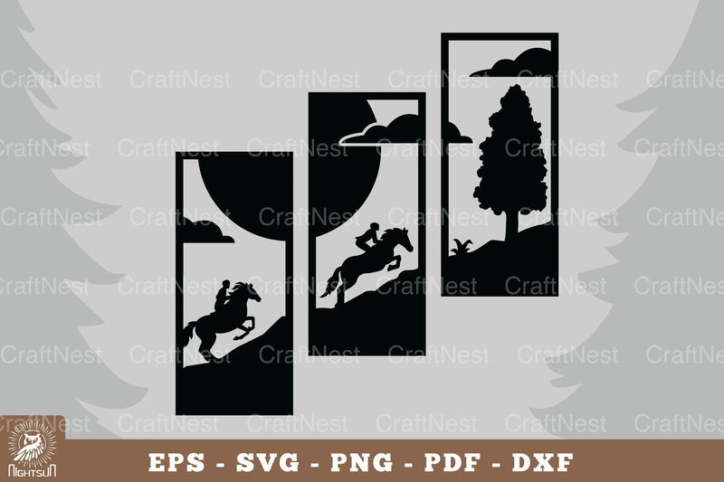 Horse Riding in the Forest Home Decor Clipart Bundle - CraftNest - Digital Crafting and Art