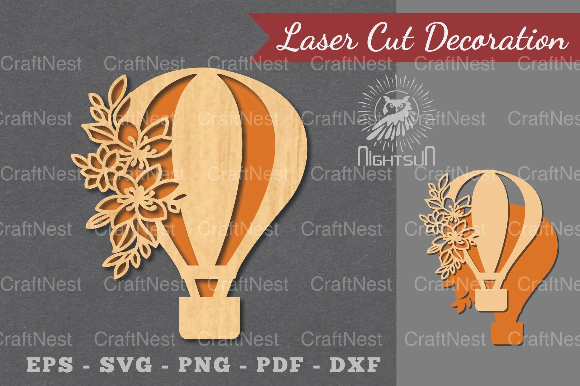 Hot Air Balloon Laser Cut Decoration Clipart Bundle - CraftNest - Digital Crafting and Art