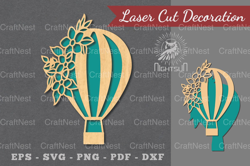 Hot Air Balloon Laser Cut Decoration Clipart Bundle - CraftNest - Digital Crafting and Art