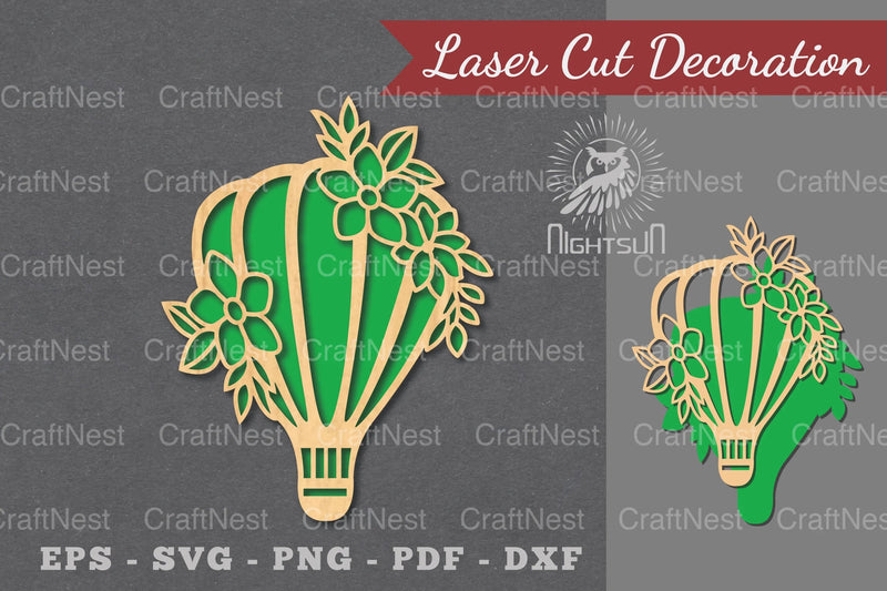 Hot Air Balloon Laser Cut Decoration Clipart Bundle - CraftNest - Digital Crafting and Art