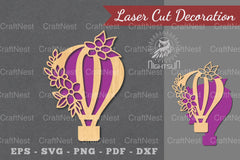 Hot Air Balloon Laser Cut Decoration Clipart Bundle - CraftNest - Digital Crafting and Art