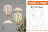 Hot Air Balloon Paper Craft Clipart Bundle