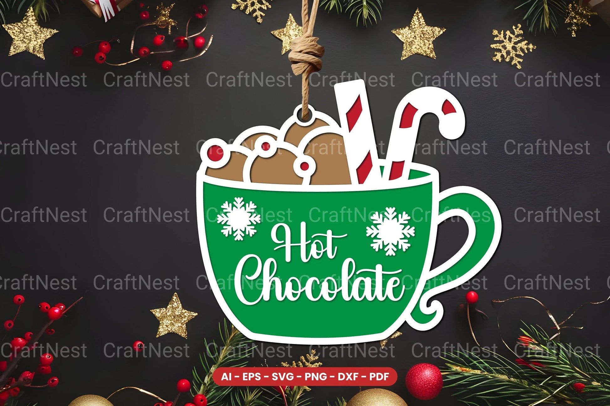 Hot Cocoa Lasercut SVG Bundle - CraftNest - Digital Crafting and Art