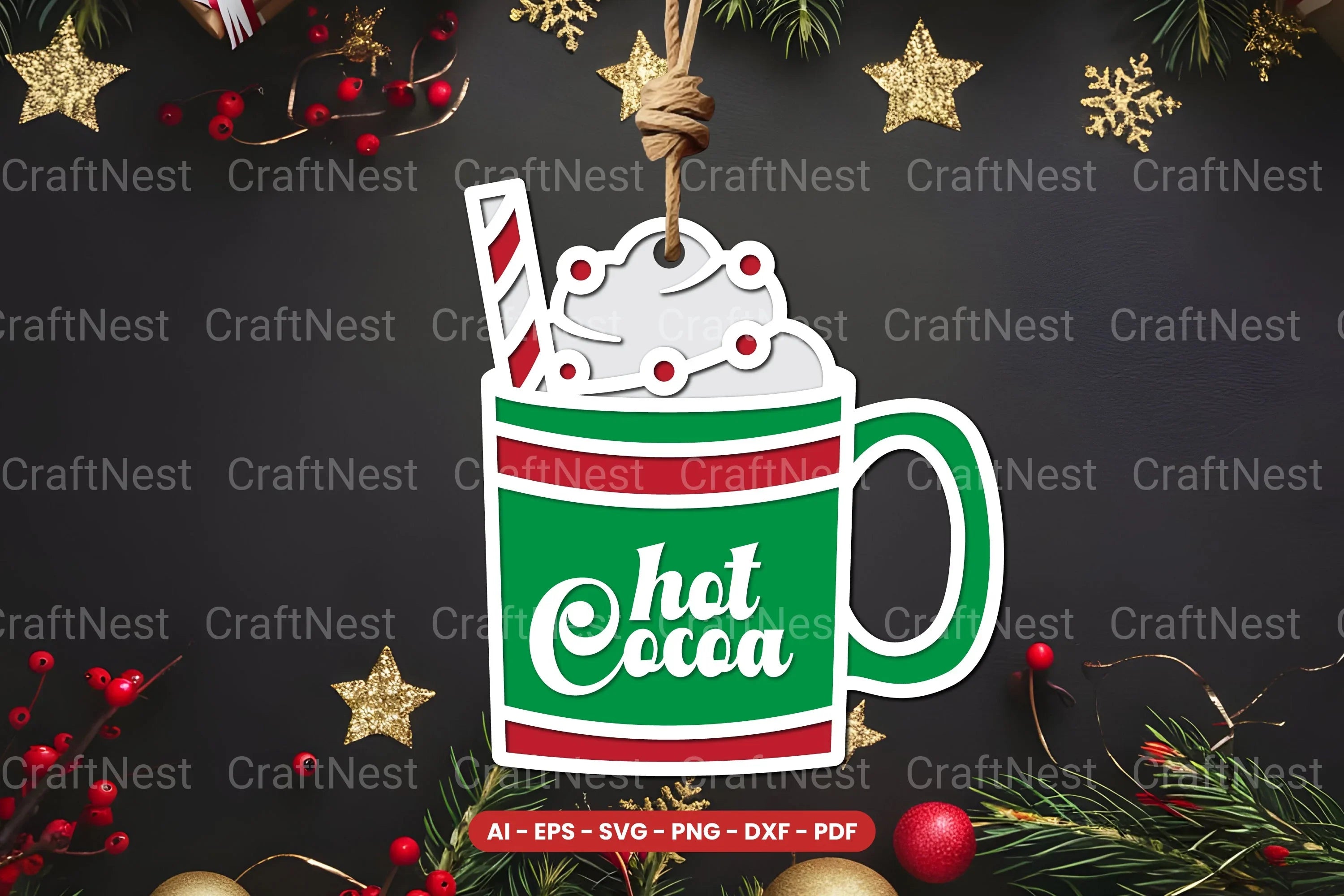 Hot Cocoa Lasercut SVG Bundle - CraftNest - Digital Crafting and Art