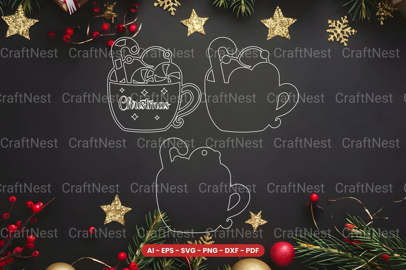 Hot Cocoa Lasercut SVG Bundle - CraftNest - Digital Crafting and Art