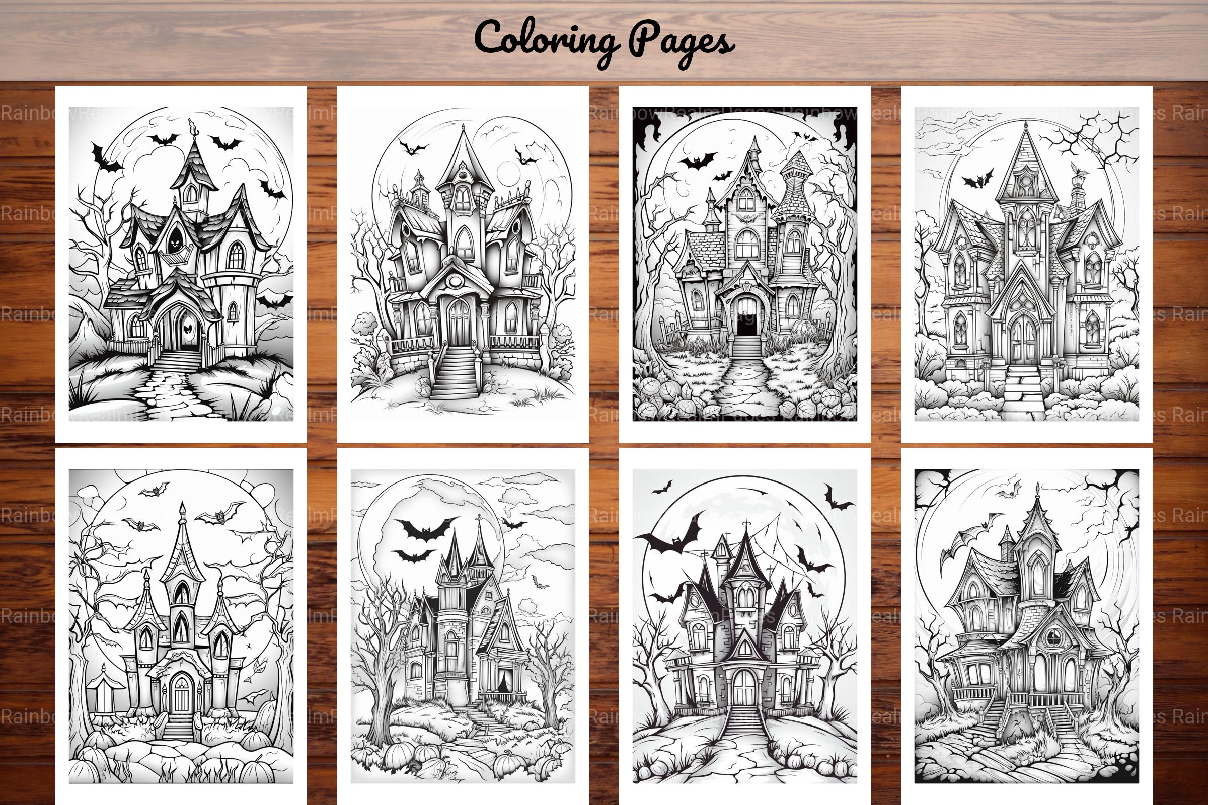 Haunted House Halloween Coloring Book