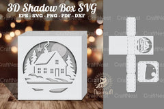 House in Forest Papercut Shadow Box Clipart - CraftNest - Digital Crafting and Art