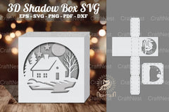 House in Forest Papercut Shadow Box Clipart - CraftNest - Digital Crafting and Art