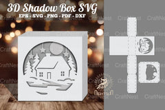 House in Forest Papercut Shadow Box Clipart - CraftNest - Digital Crafting and Art
