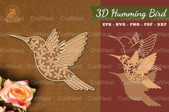 Hummingbird 3D Lasercut Clipart Bundle - CraftNest - Digital Crafting and Art