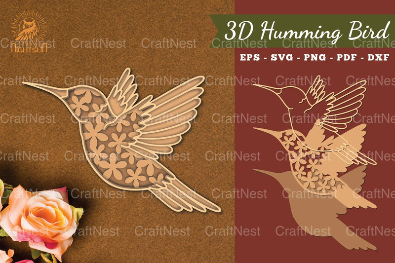 Hummingbird 3D Lasercut Clipart Bundle - CraftNest - Digital Crafting and Art