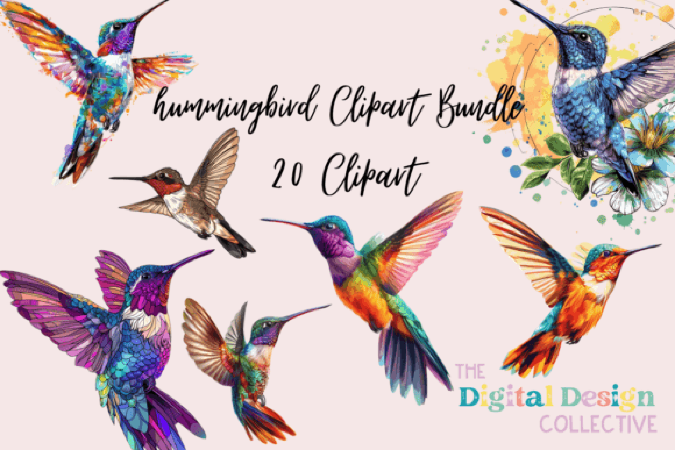 Hummingbird Clipart Bundle - CraftNest - Digital Crafting and Art