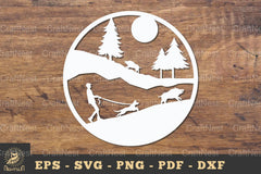 Hunting Wild Boars with Dogs Papercut Round Clipart Bundle - CraftNest - Digital Crafting and Art